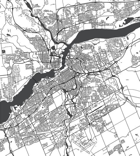 Map of the City of Ottawa, Ontario, Canada Stock Illustration ...