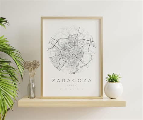 Zaragoza Map Poster Zaragoza Map Print Zaragoza Poster | Etsy