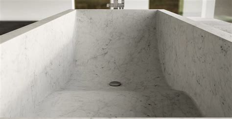 Carrara Marble Bathtub for Modern Bathrooms - Onda - Dedalo Stone