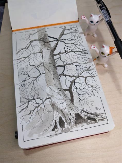 A winter tree sketch : r/sketches