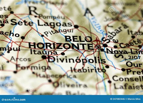 Belo Horizonte on the map. stock photo. Image of tourism - 247082446