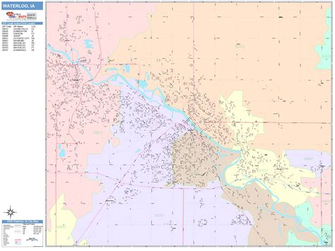 Waterloo Iowa Wall Map (Color Cast Style) by MarketMAPS - MapSales