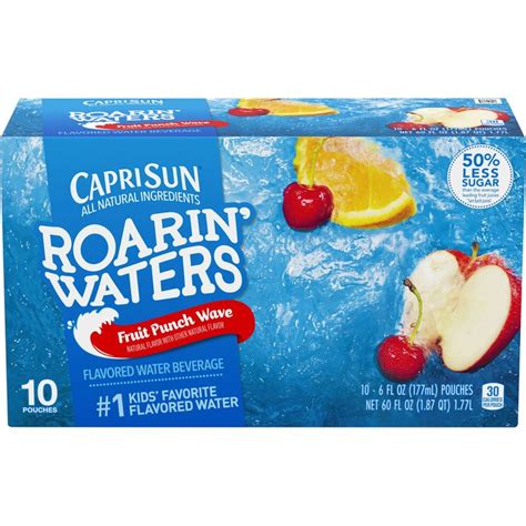 Capri Sun Roarin' Waters Fruit Punch Wave Naturally Flavored Water Beverage with other natural ...