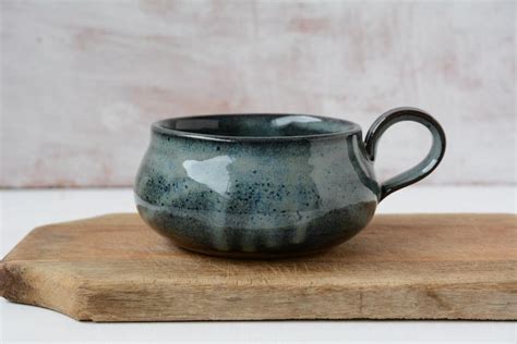 Blue Ceramic Soup Bowl With Handle Soup Mug | Etsy | Soup bowls with handles, Ceramic soup bowls ...
