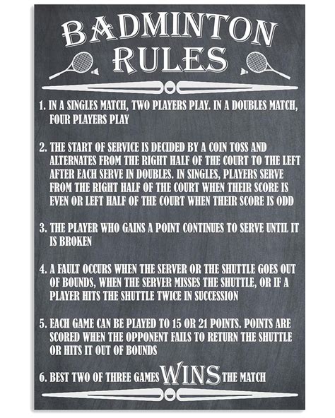 Badminton Rules Poster - Blinkenzo