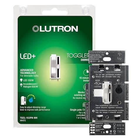 Lutron Toggler LED+ Dimmer Switch for Dimmable LED, Halogen and ...