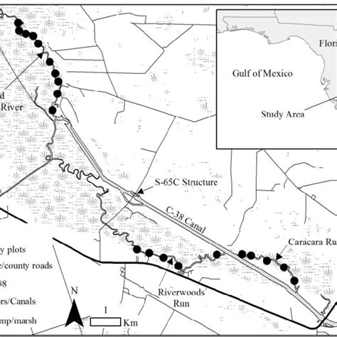 MAP OF THE STUDY PLOTS ALONG THE RESTORED REACH OF THE KISSIMMEE RIVER ...