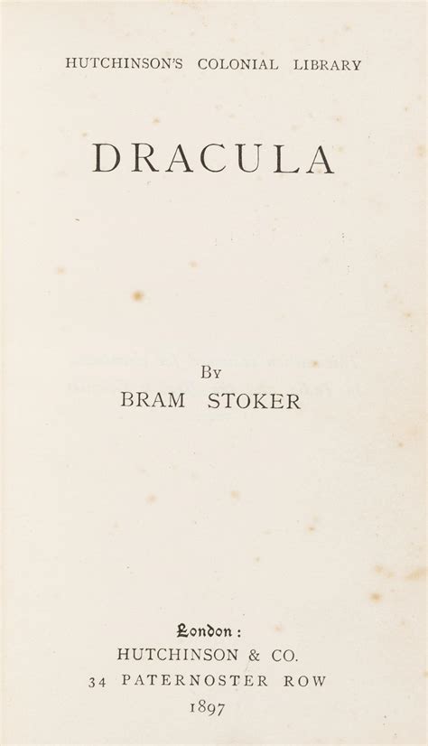 Dracula (first edition - colonial issue) by Bram Stoker: Very Good Hardcover (1897) 1st Edition ...