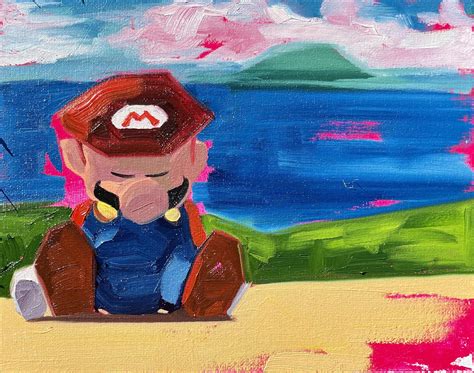 Mario 64 oil painting by me “Sleepy Time Mario” : r/SuperMario64