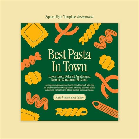 Free PSD | Flat design italian restaurant square flyer