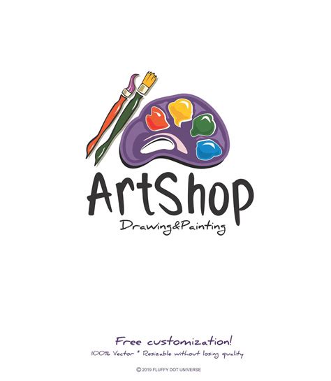 Art Shop Logo, Paint Logo, Creative Logo, Brush Logo, Colors, Art ...