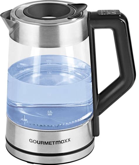 GourmetMaxx Smart Kettle cordless, Temperature pre-set Glass, Stainless steel | Conrad.com