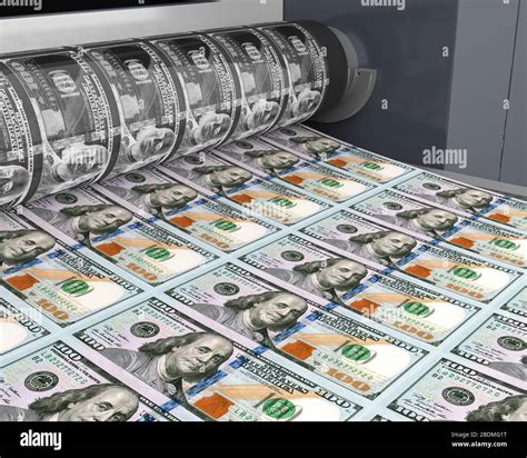 Money Printing 100 US Dollar Banknotes Stock Photo - Alamy