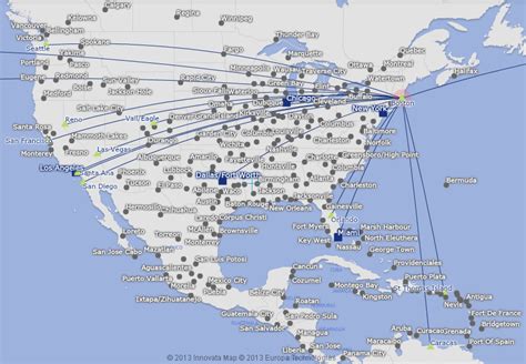 United Airlines Flight Map Europe