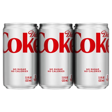 Diet Coke Cans, 7.5 fl oz, 6 Pack - Walmart.com - Walmart.com