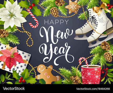 Happy new year theme of xmas Royalty Free Vector Image