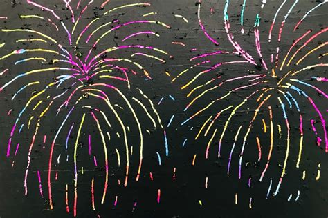 Scratch art fireworks craft - Mas & Pas