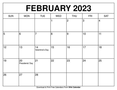 Feb 2023 Calendar – Get Calendar 2023 Update