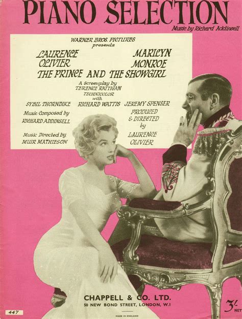 "The Prince and The Showgirl". Marilyn Monroe and Laurence Olivier. Original vintage piano se ...