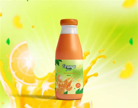 Orange juice bottle packaging design on Behance