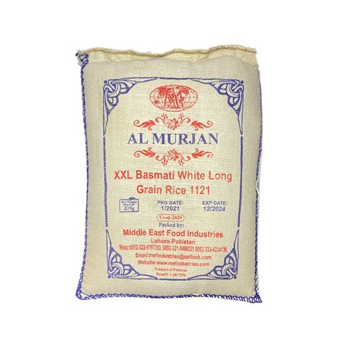 Basmati 1121 XXL Rice – 20KG Jute Bag – Lulu and Murjan