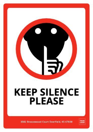 Printable silence please signs