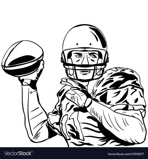 Hand sketch of american football player Royalty Free Vector