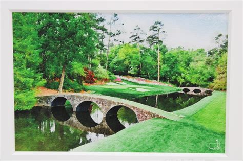 Lot Detail - Augusta National Amen Corner Hogan Bridge Signed By Artist Water Color Print