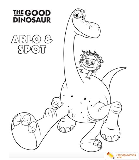 The Good Dinosaur Arlo And Spot Coloring Page 01 | Free The Good Dinosaur Arlo And Spot Coloring ...