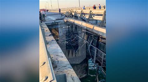 Watch: Section of Crimean bridge road split and sloping | World News ...