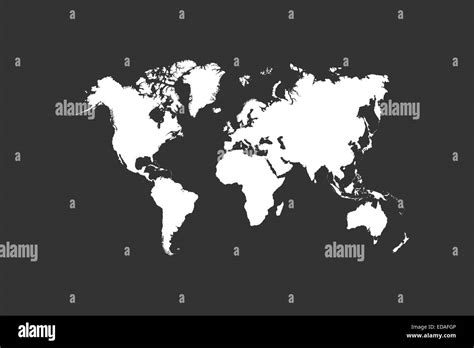 World map outline Black and White Stock Photos & Images - Alamy