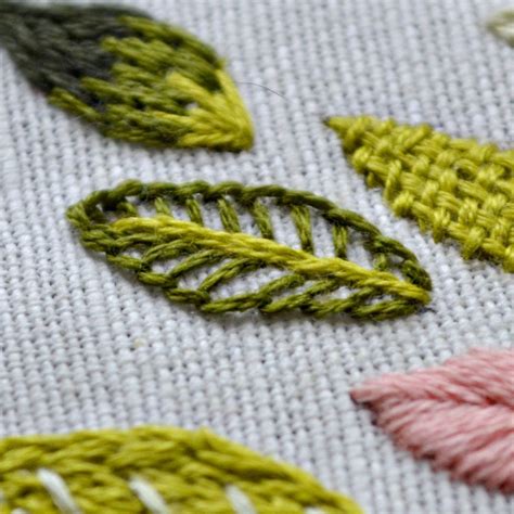 How to embroider leaves - 9 stitches for leaf embroidery | Hand embroidery patterns, Hand ...