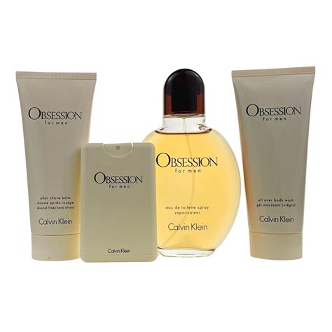 Calvin Klein Obsession Men's Cologne Gift Set: EDT, After Shave Balm, Shower Gel (4 Pieces ...