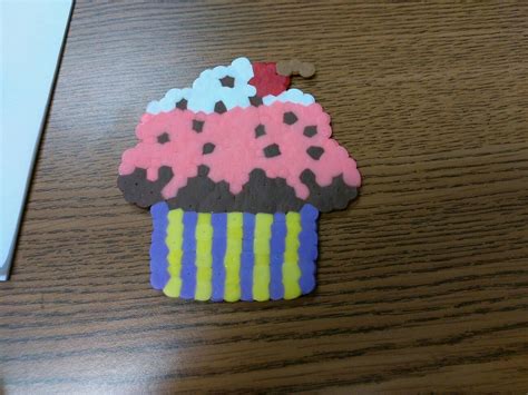 Perler Bead Cupcake | Perler beads, Perler, Beads