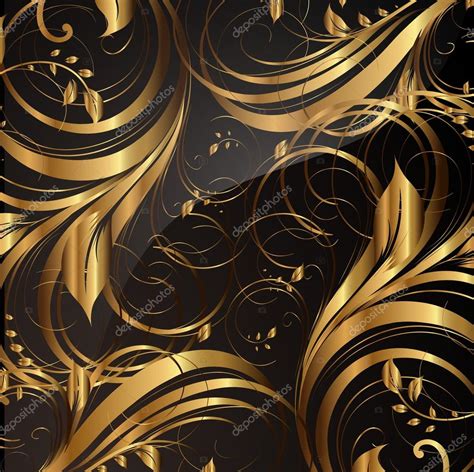 Seamless wallpaper pattern gold, vector — Stock Vector © Ozerina #16647027