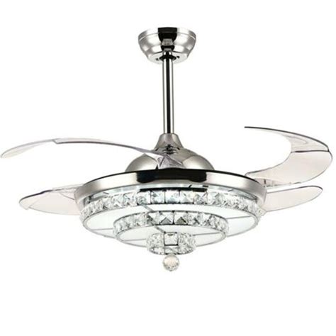 Mercer41 Rundell 4 - Blade LED Crystal Ceiling Fan with Remote Control and Light Kit Included ...