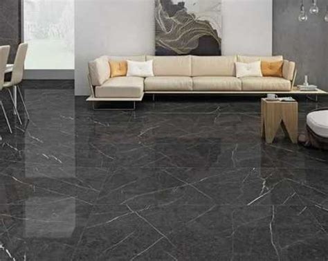 Ceramic Glossy Black Floor Tiles, Size: 120 X 60 Cm, Water Absorption 0 ...