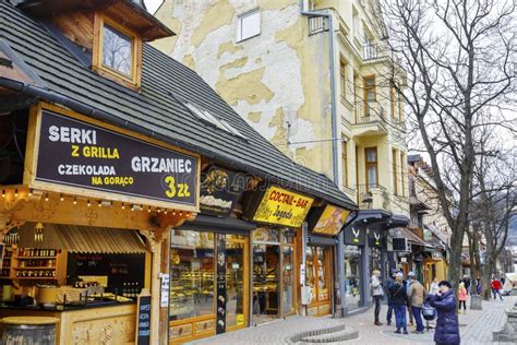 Small Restaurants Along the Krupowki in Zakopane Editorial Stock Photo ...