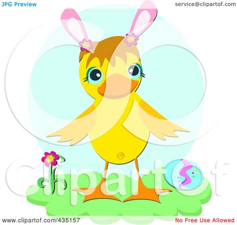 Royalty-Free (RF) Clipart Illustration of an Easter Duck With Eggs, Over A Blue Oval by bpearth ...