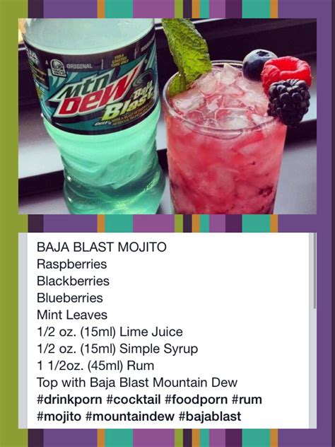 BAJA BLAST MOJITO | Tipsy bartender drinks, Boozy desserts, Blueberry mint