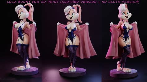 ArtStation - Lola Bunny Fan Art for 3D Print (clothed version + no cloth version) | Resources