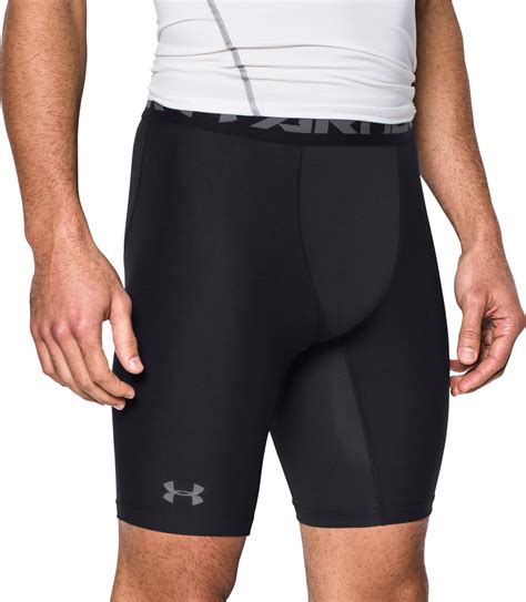 Under Armour - Men's Under Armour 1289568 HeatGear Armour Long Compression Shorts Black M ...