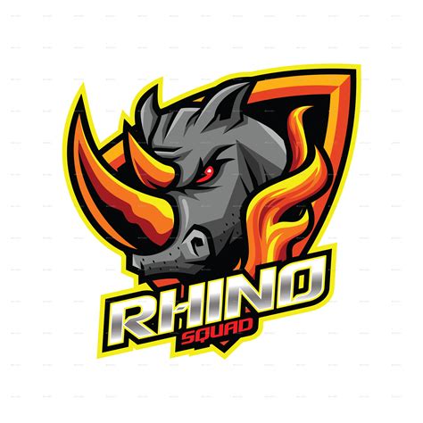 Rhino Esport Mascot Design, Vectors | GraphicRiver