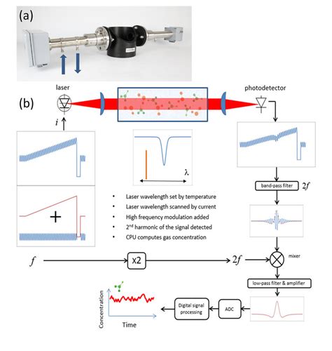 (a) Tunable diode laser absorption spectroscopy (TDLAS) H2 sensor ...