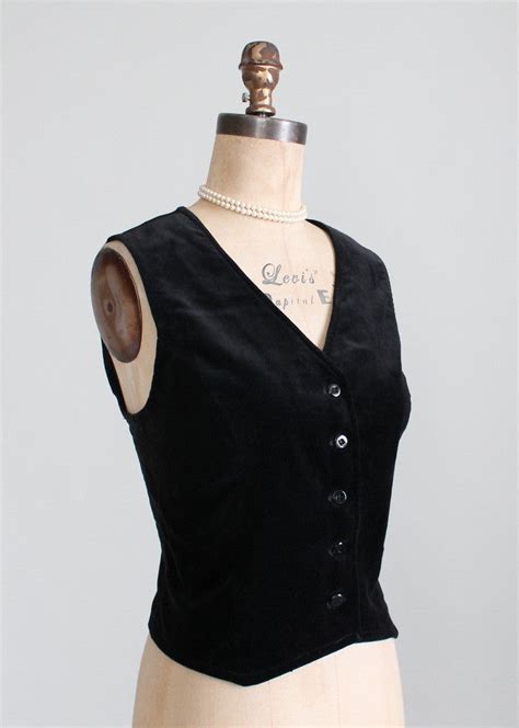 Vintage 1970s Black Velvet Vest | Raleigh Vintage