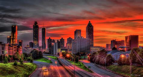 Atlanta GA The Glow Atlanta Sunset Skyline Cityscape Art Photograph by ...