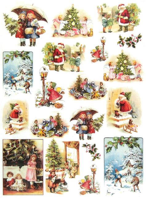 Ricepaper/Decoupage paper, Scrapbooking Sheets /Craft Paper Vintage Christmas | Decoupage ...