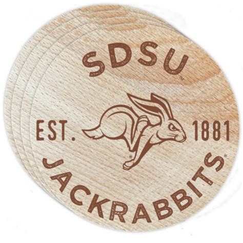 South Dakota State Jackrabbits Wood Coaster Engraved 4 Pack, 1 unit ...