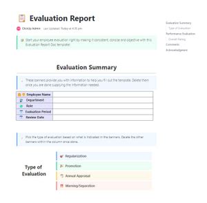 Evaluation Report | Template by ClickUp™