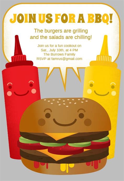 "Fun Cookout" printable invitation. Customize, add text and photos ...